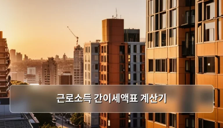 근로소득 간이세액표 계산기 활용법과 정확한 세액 산출 가이드